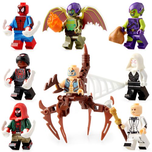 Single Legoings Spider Man Super Heroes Deadpool Venom Zombie Black Spider Man Avengers Building Blocks Toys.remini Enhanced
