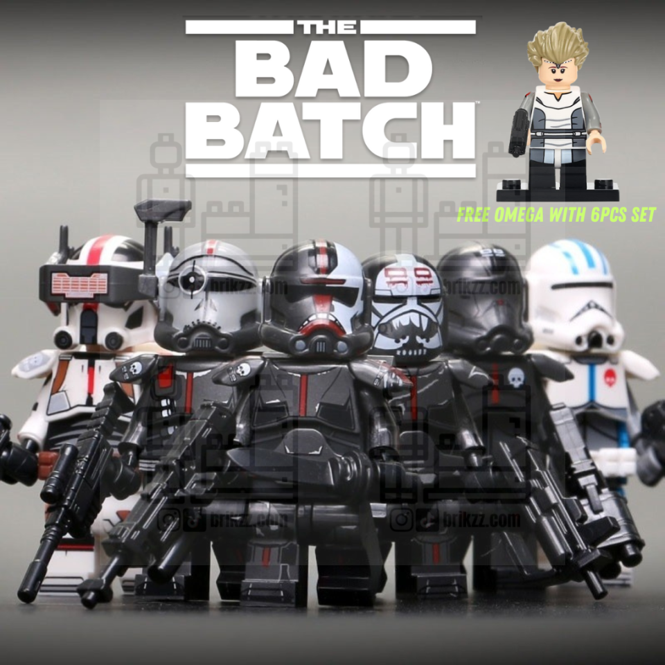 Star Wars Bad Batch Clone Force 99 Minifigures Set Weapons & Accessories
