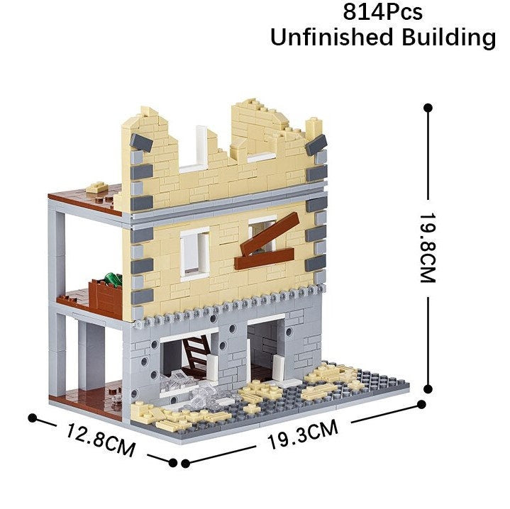 War-Torn Urban Battlefield Building Blocks Set - Image 4