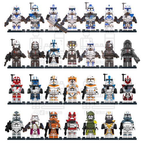 Star Wars Clone Captains, Commanders and Leaders Minifigures Mega List with Weapons Accessories – Brikzz