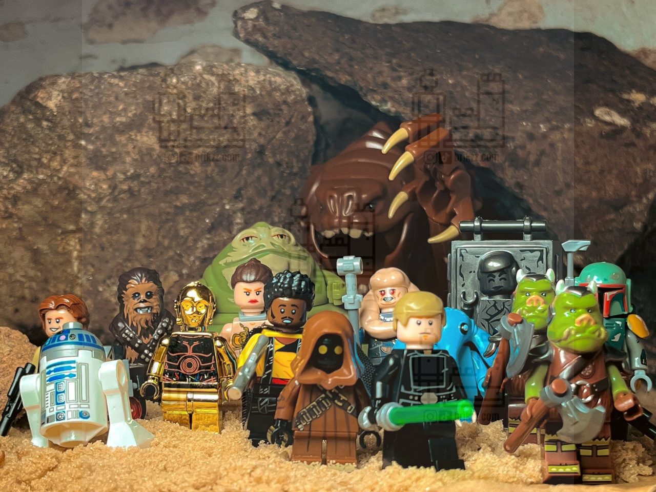 Star Wars Jabba The Hutts Palace Complete Minifigure Set - Brikzz