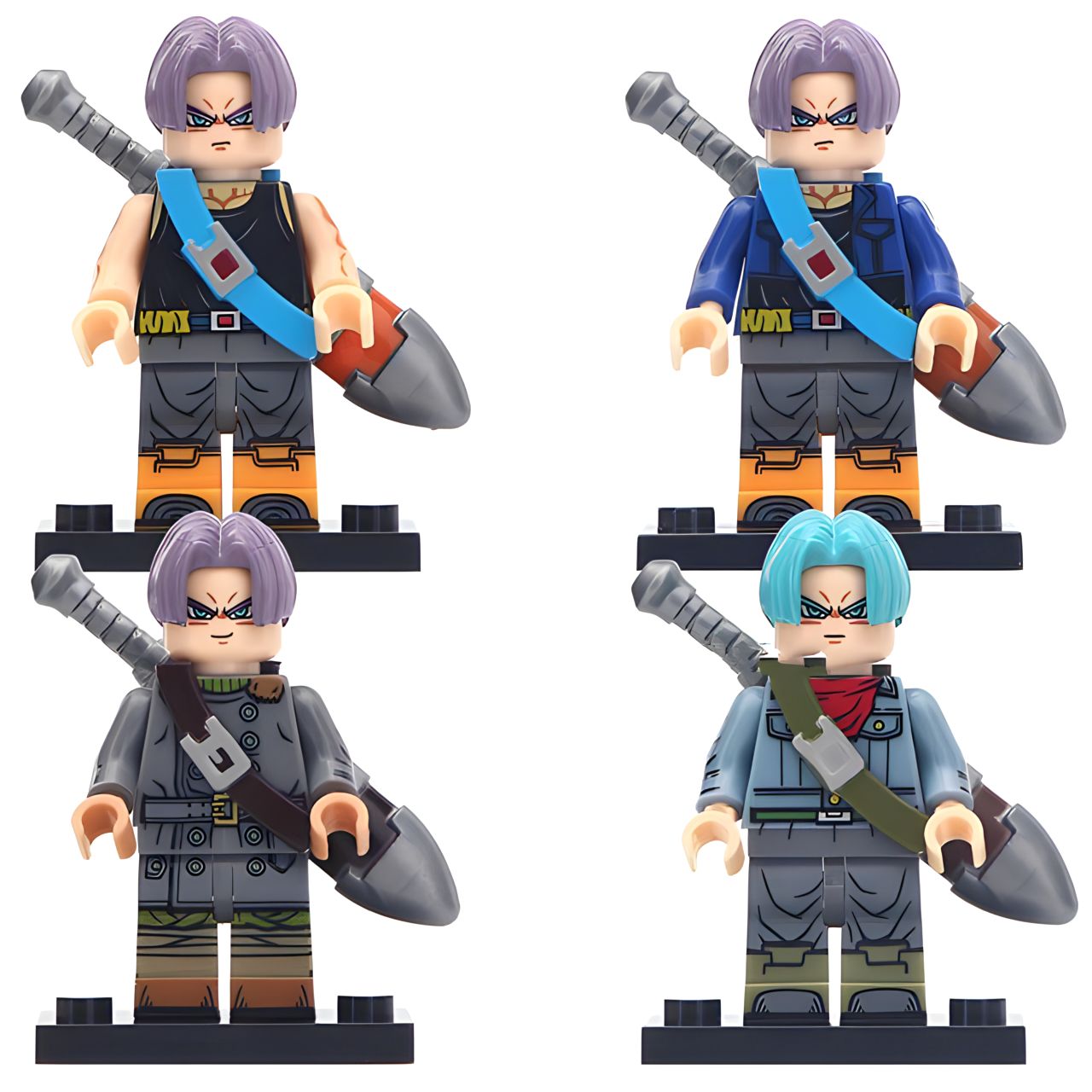 Dragon Ball Z Trunks Minifigures Set Of 4Pcs With Weapons & Accessories –  Brikzz