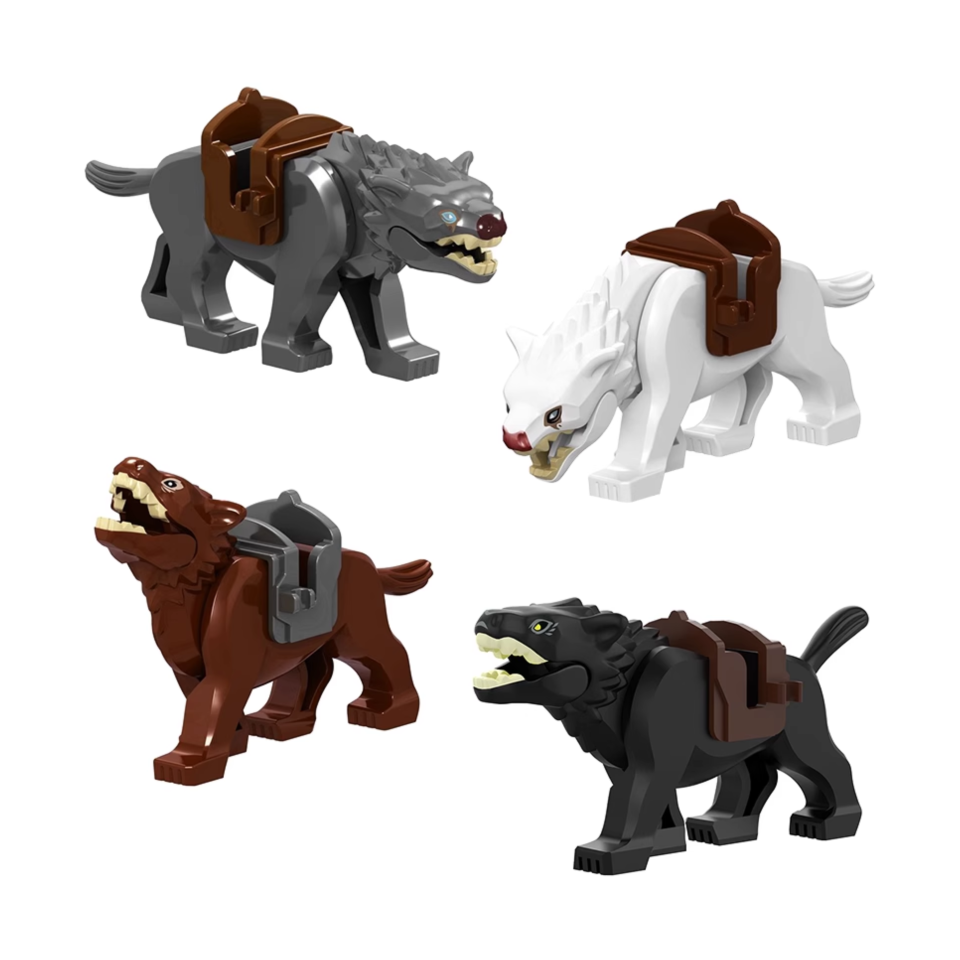Lord of the Rings White Brown Grey Black Wargs Mounts