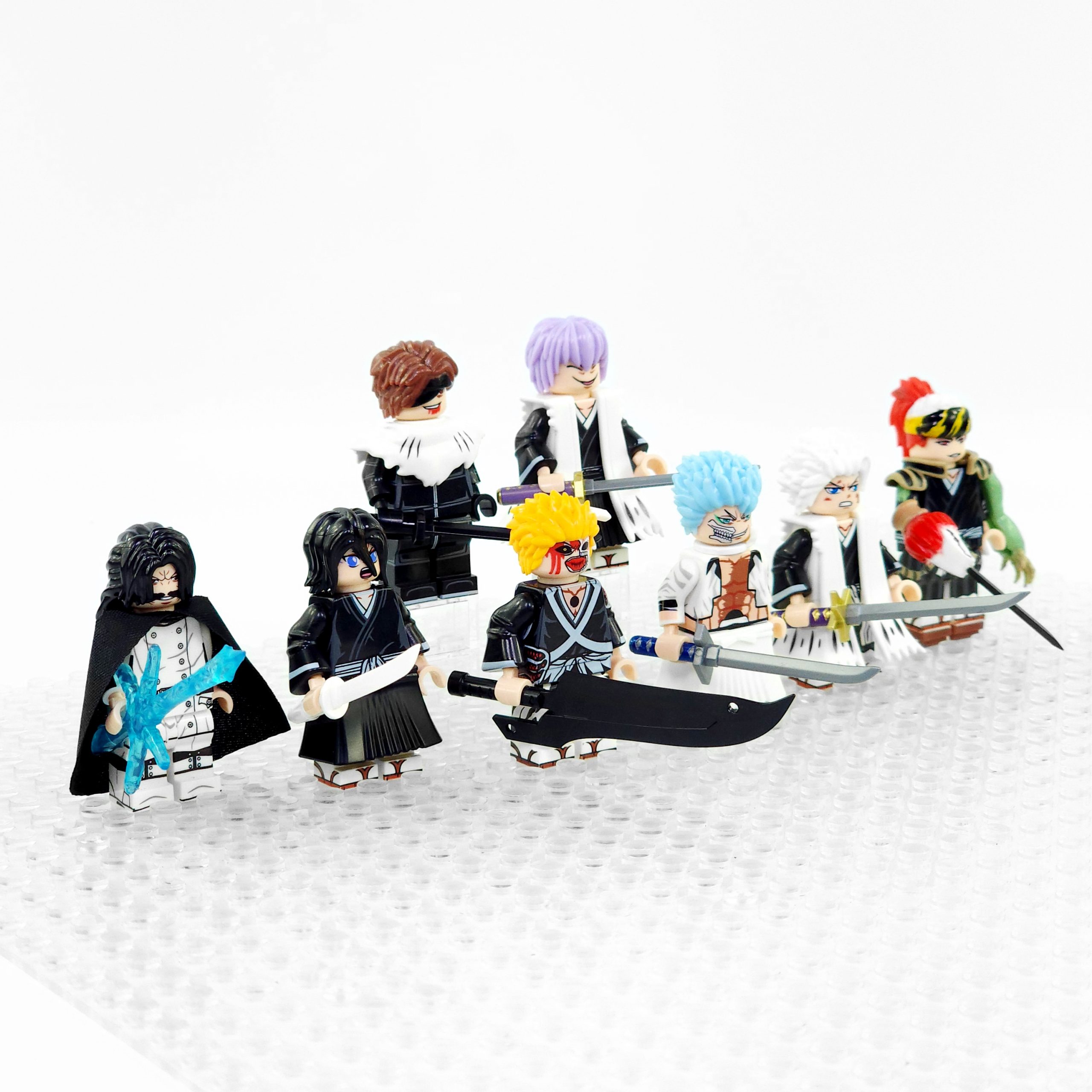 Bleach Anime Series Minifigure Set of 8pcs With Weapons & Accessories