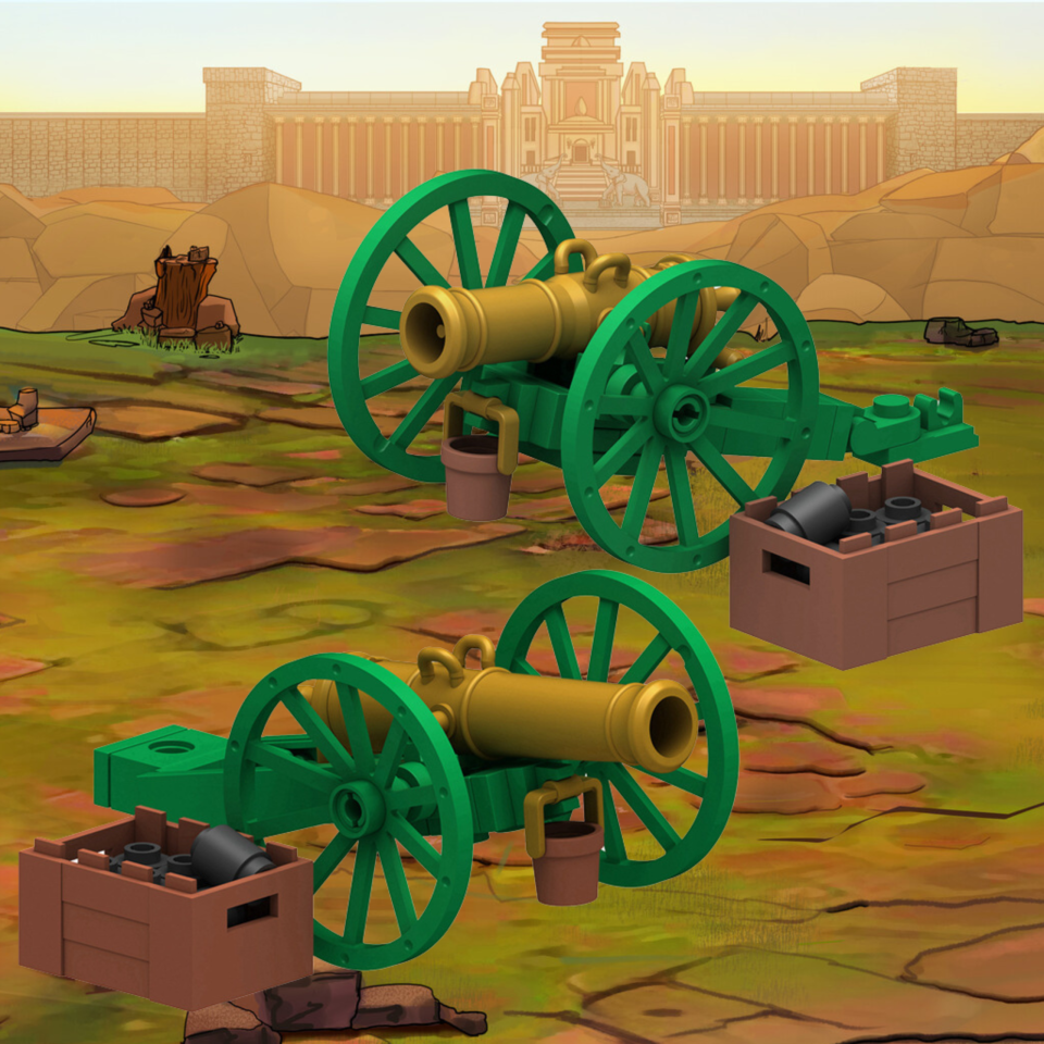 Medieval Military Siege Howitzer and Unicorn Cannon MOC Building Set