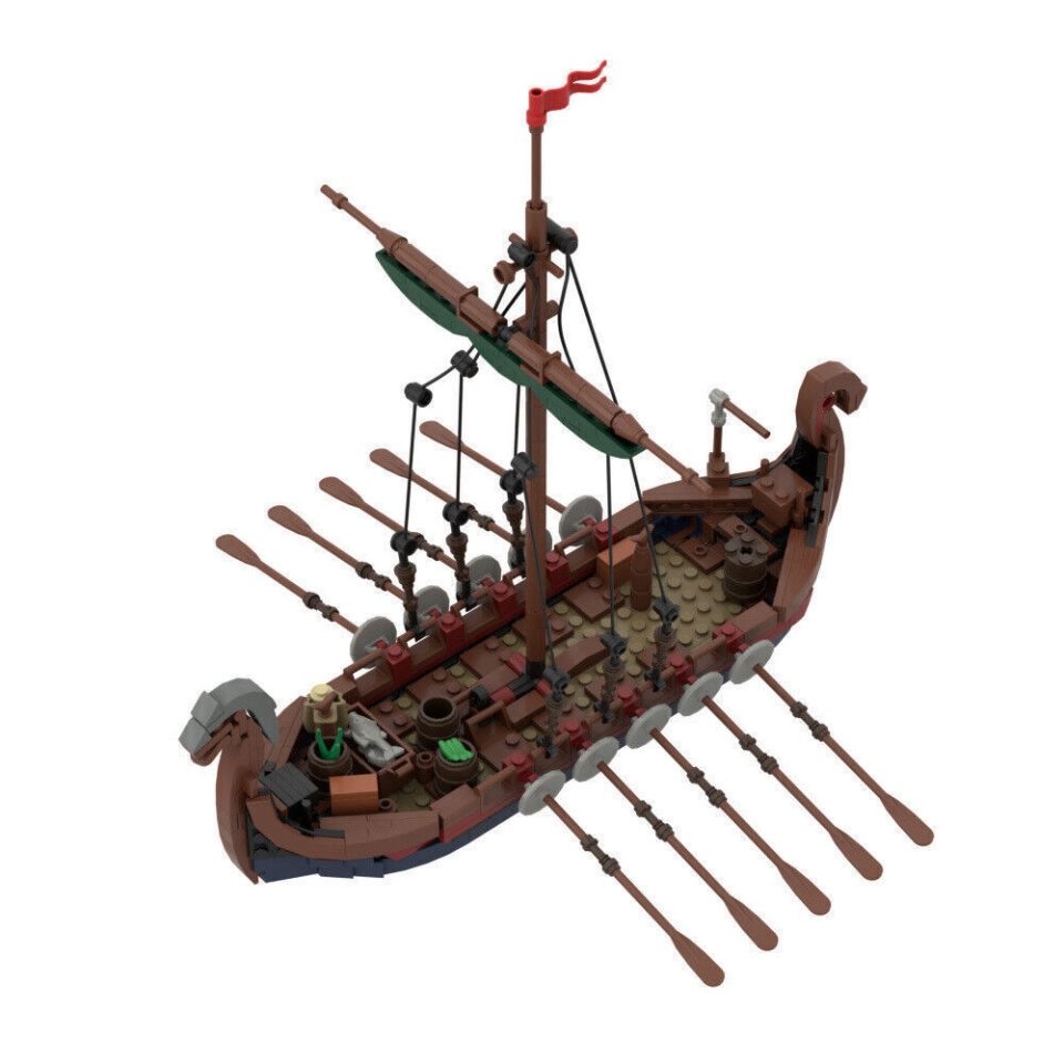 Medieval Viking Longship MOC Building Blocks Set (463pcs)