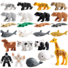 Assorted Zoo & Farm Animal Panther Bear Bull Cow Panda Minifigure Set of 24pcs