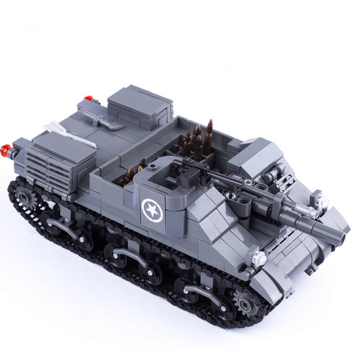 WWII M7 Priest US Self-Propelled Gun Building Blocks Set