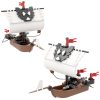 Pirate Rowboat Building Blocks Set - Single Mast Vessel (75pcs)