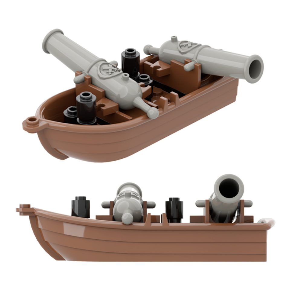 Pirate Gunboat Building Blocks Set - Cannon Boat (13pcs)