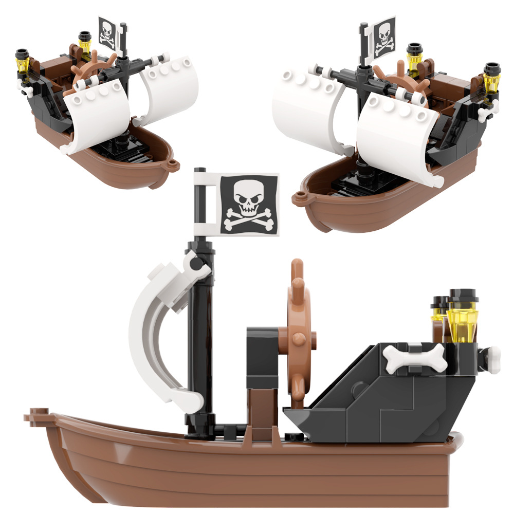 Pirate Dinghy Building Blocks Set - Sailboat Explorer (71pcs)