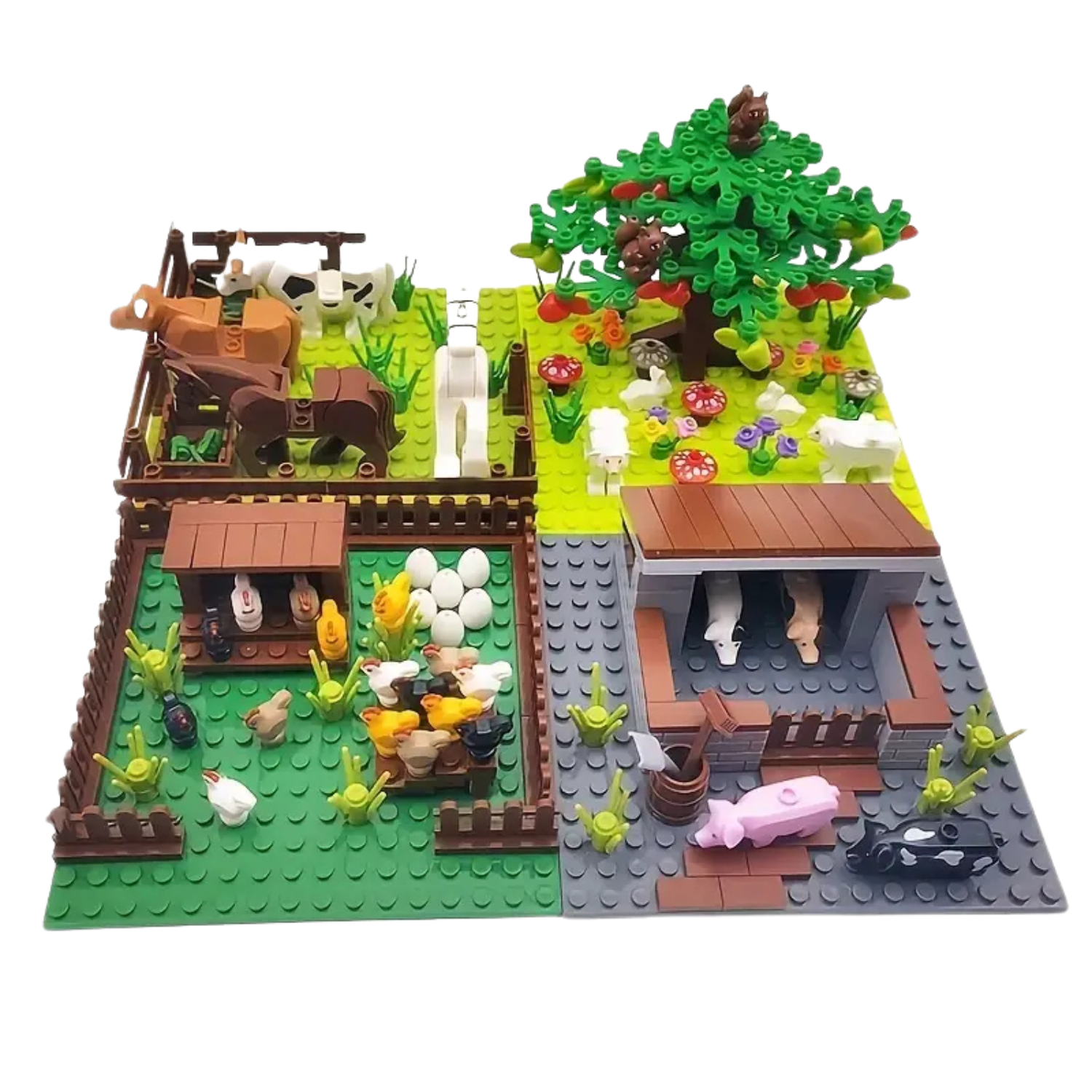 Farm Animals and Vegetable Garden Building Blocks Set Style 2