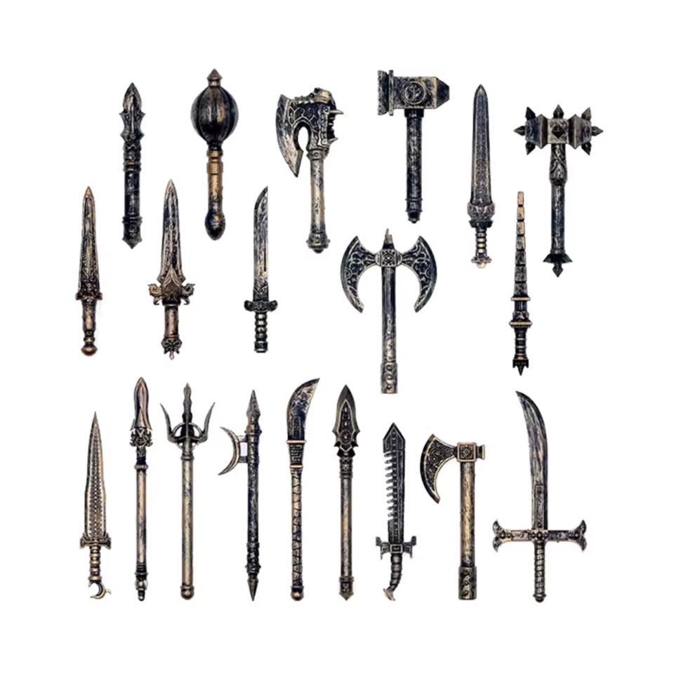 Aged Bronze Gladiator Weapon Pack  for Minifigures