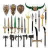 Fantasy Gladiator Weapons & Shields for Minifigures – 30+ Pieces of Swords, Axes, Maces & Polearms