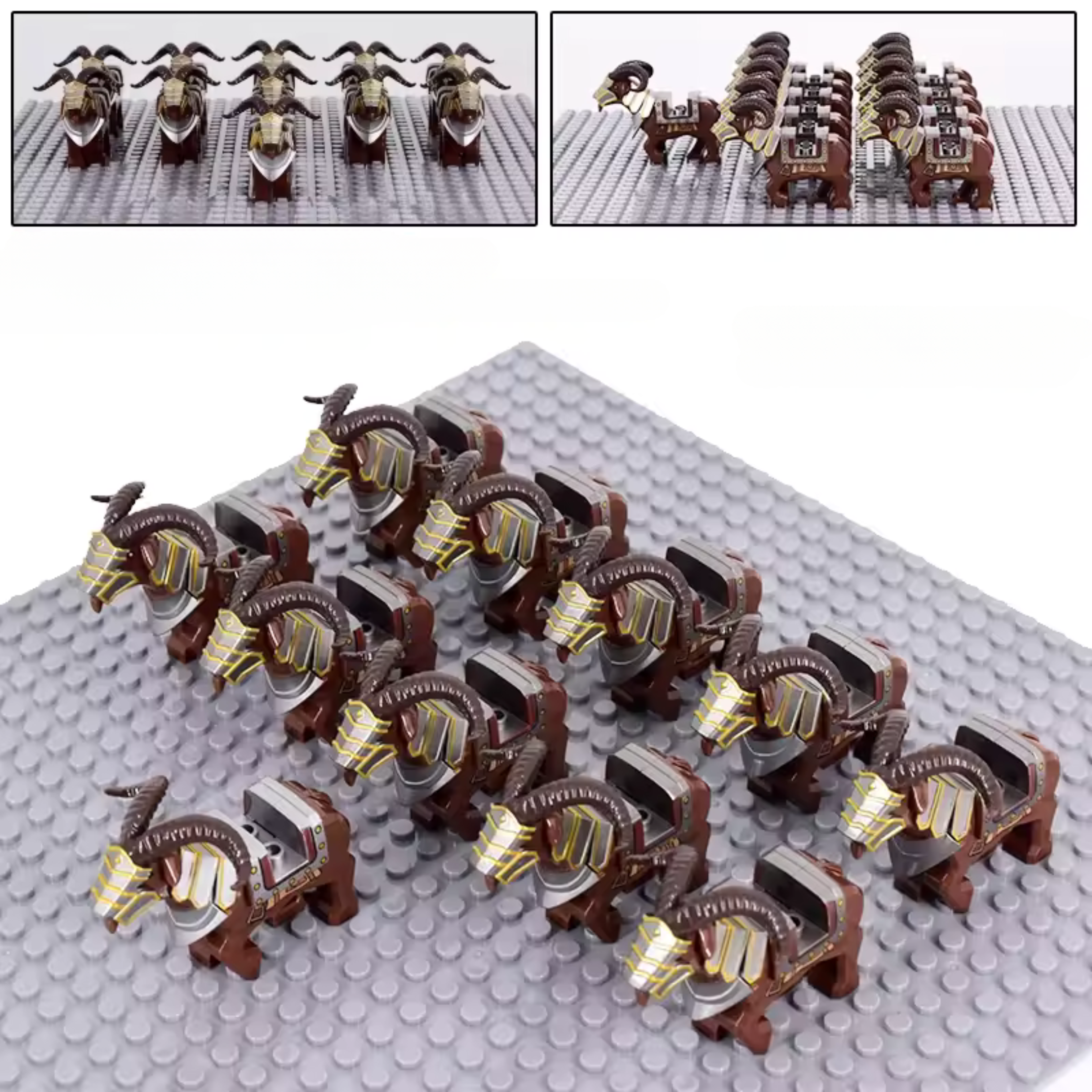 Armored War Goat for Minifigures Building Blocks Set