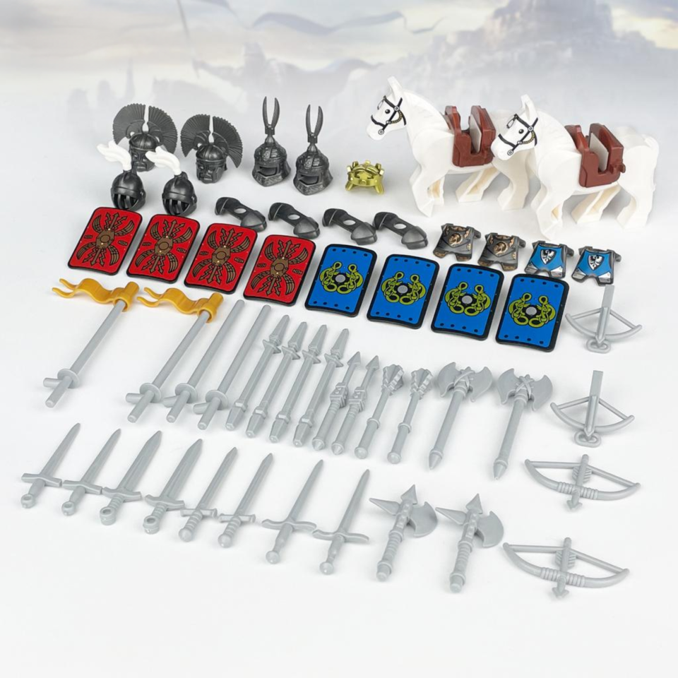 Knight Horse and Weaponry Minifigure Accessory Pack