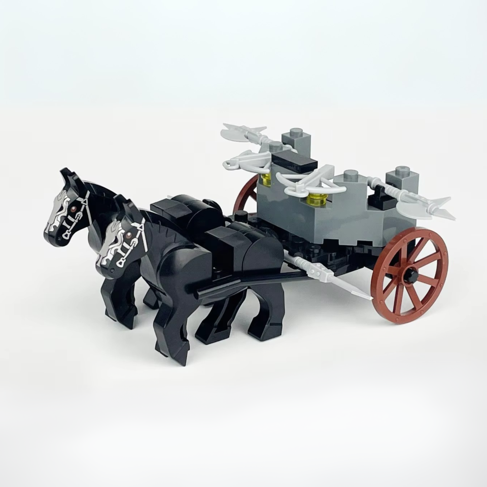 Medieval Twin-Horse Armored Battle Wagon Building Blocks Set