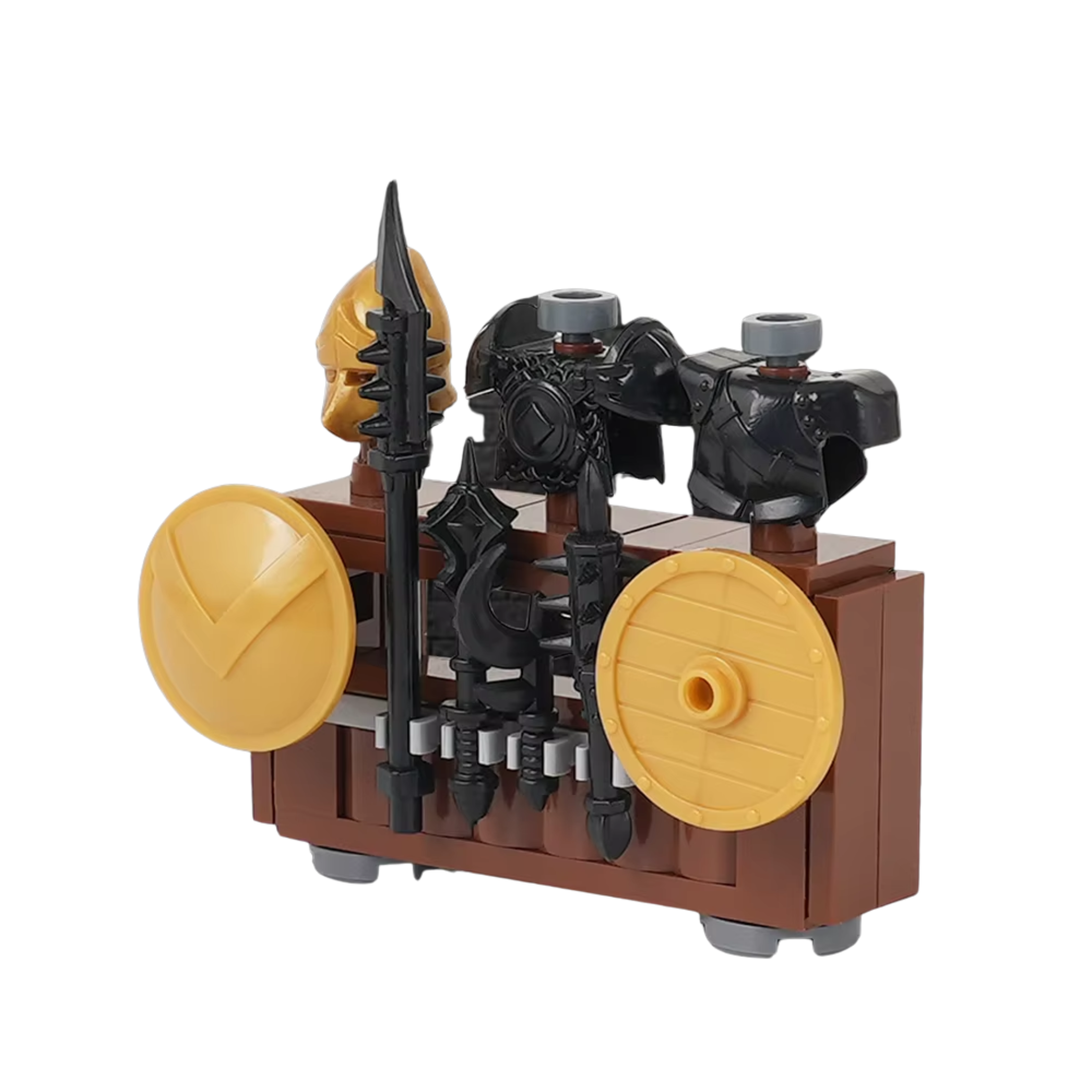 Spartan Warrior Armour and Weapon Rack Building Blocks Set