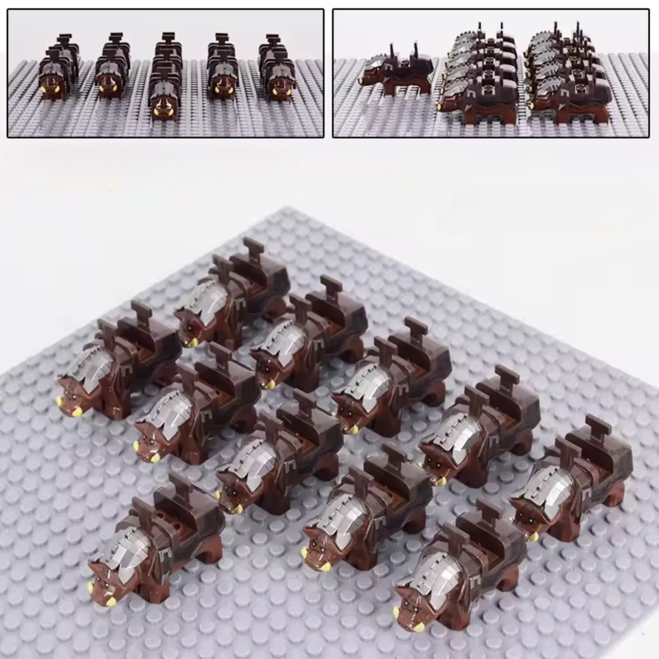 Armored War Boar for Minifigures Building Blocks Set
