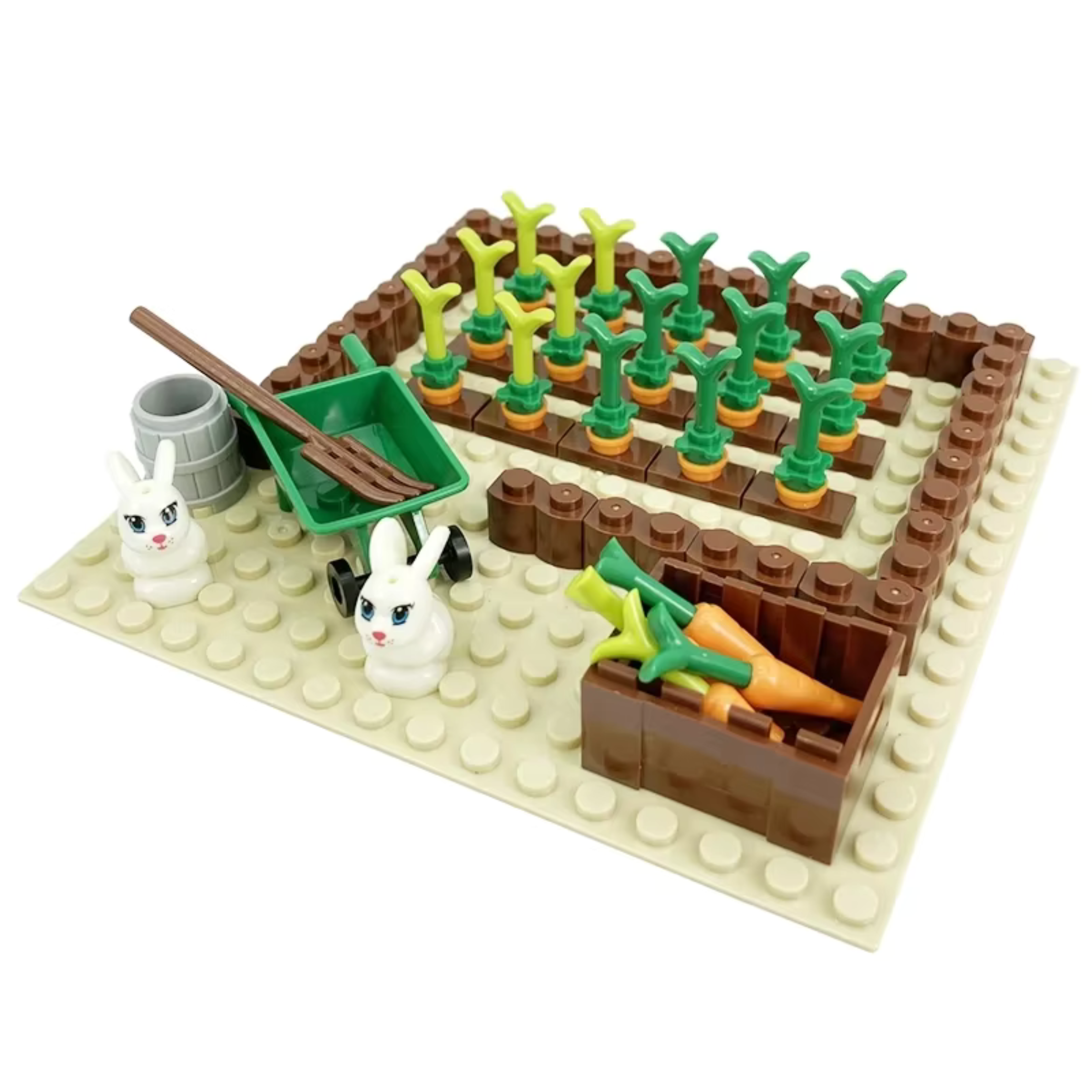 Carrot Garden with Rabbits Building Block Set
