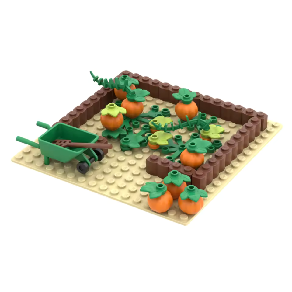 Pumpkin Patch and Garden Tools Building Blocks Set