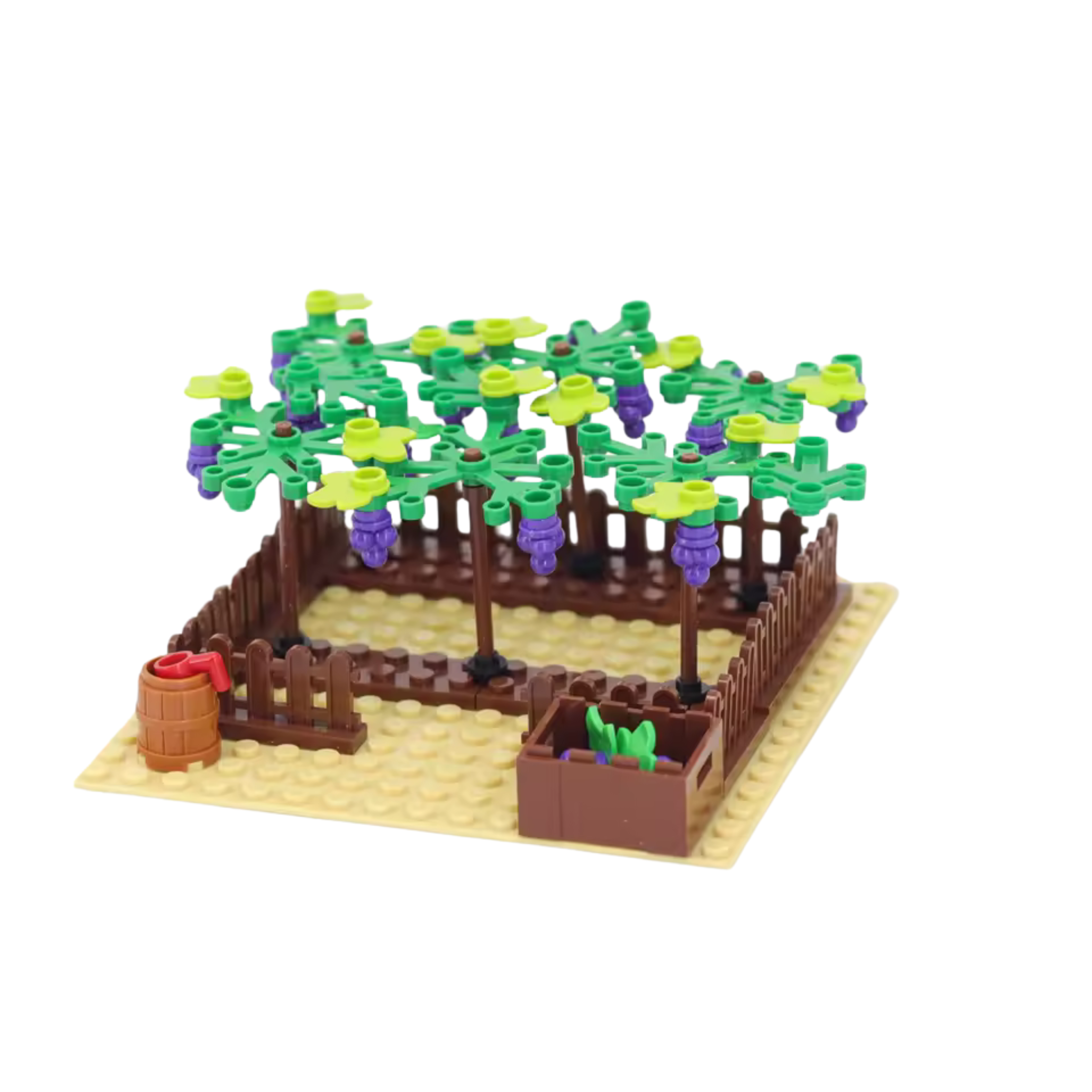 Grape Vineyard with Trellis and Harvest Crate Building Blocks Set - Image 2
