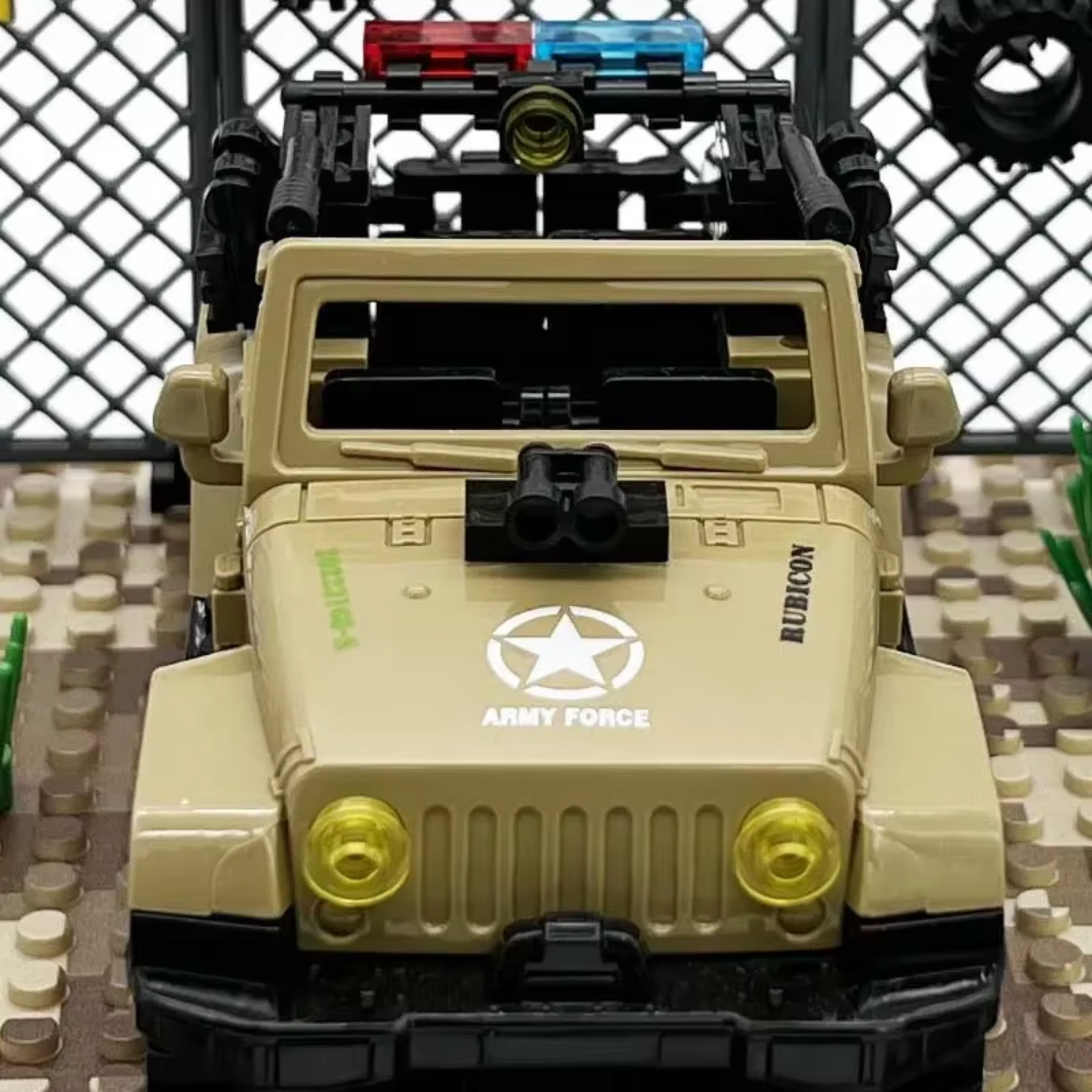 Desert Military Jeep and Base Compound Building Block Set - Image 3