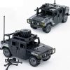 Black Police Hummer with Machine Gun & Digital Camo Building Blocks Set