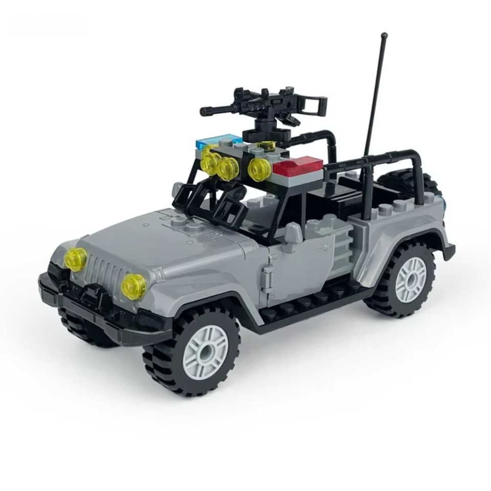 Tactical Assault Jeep with Mounted Gun Building Blocks Set
