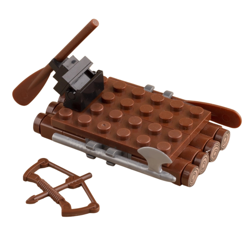 Medieval Small Wooden Raft MOC Building Blocks Set