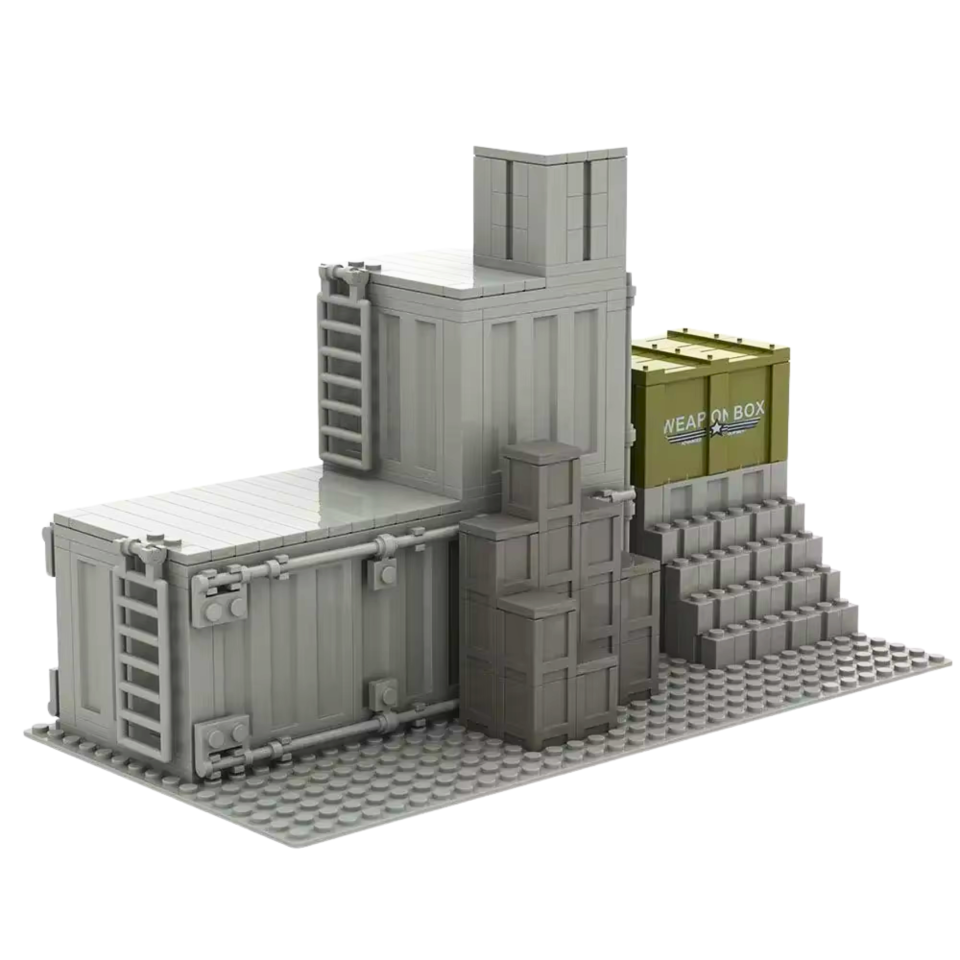 Military Supply Depot MOC Building Blocks Set