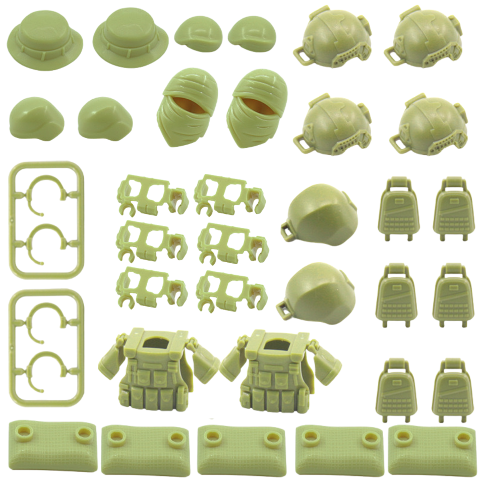 Desert Military Gear Set – Weapons and Accessories Pack for Minifigures