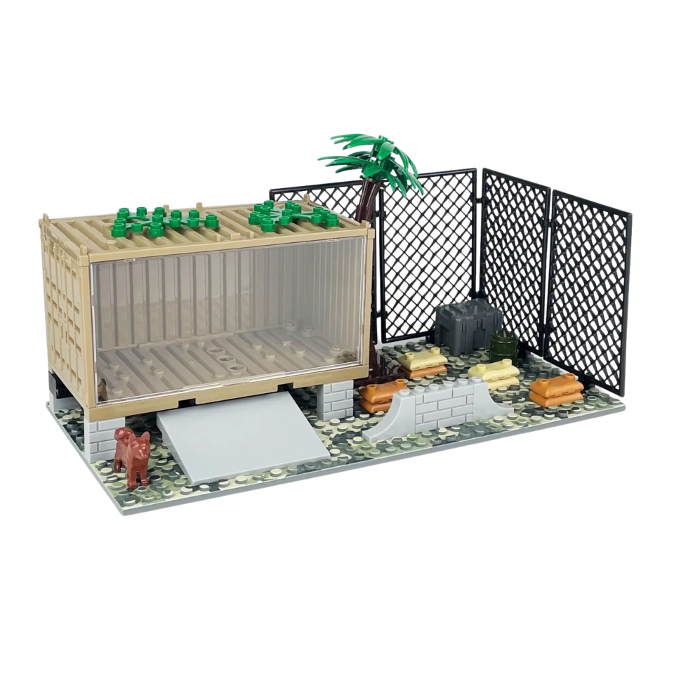 Military Outpost with Cargo Container Building Set