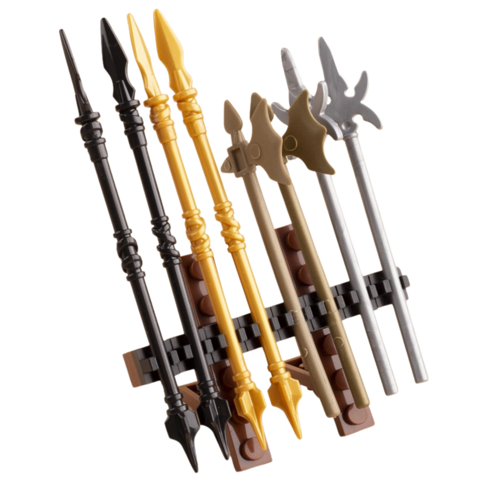 Medieval & Siege Polearm Weapon Rack Building Block Set