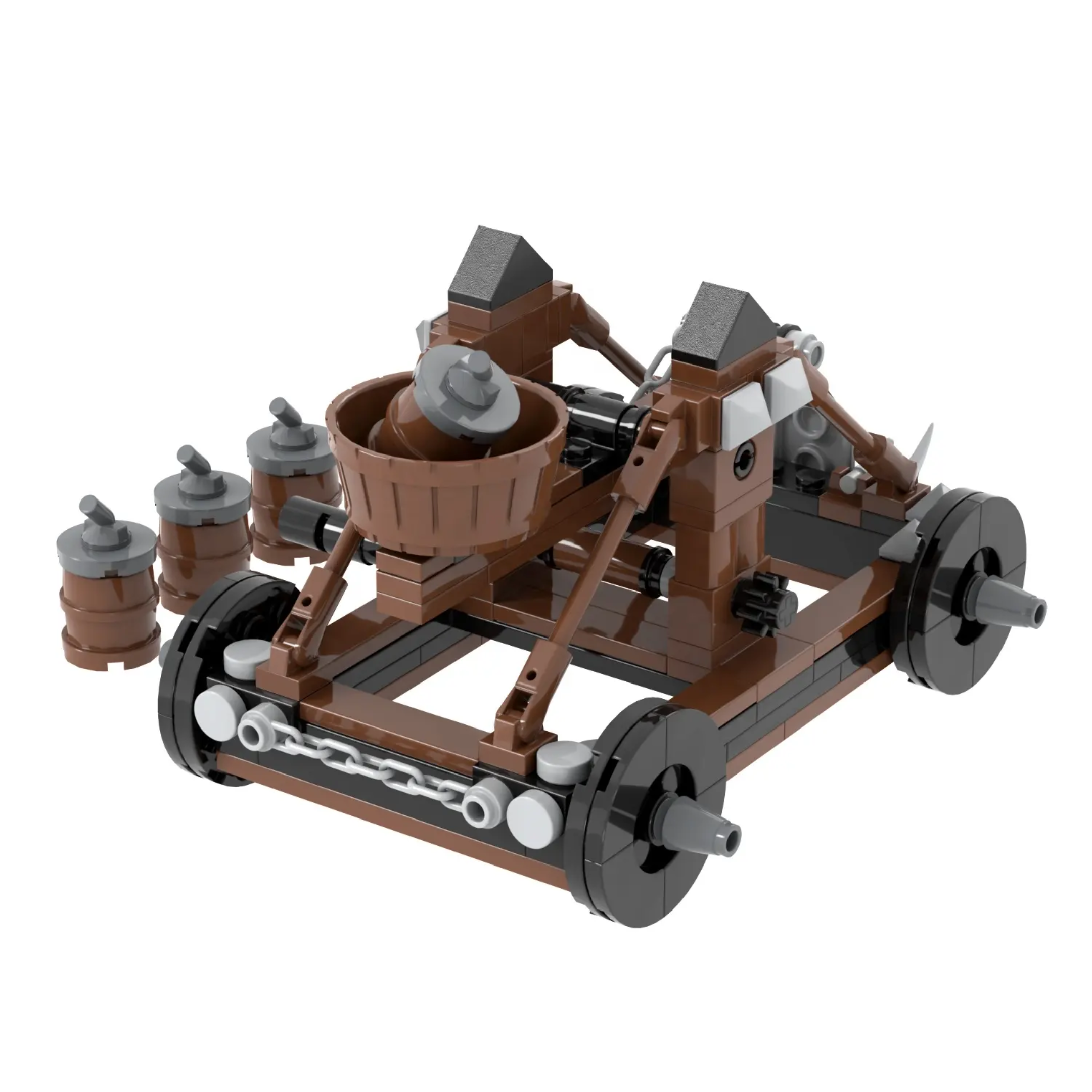 Medieval Powder Keg Catapult Building Block Set - Image 2