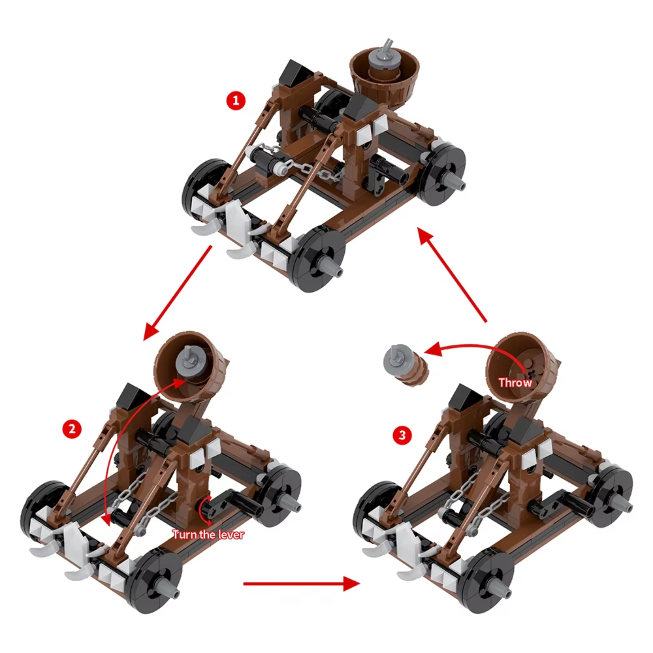 Medieval Powder Keg Catapult Building Block Set - Image 4