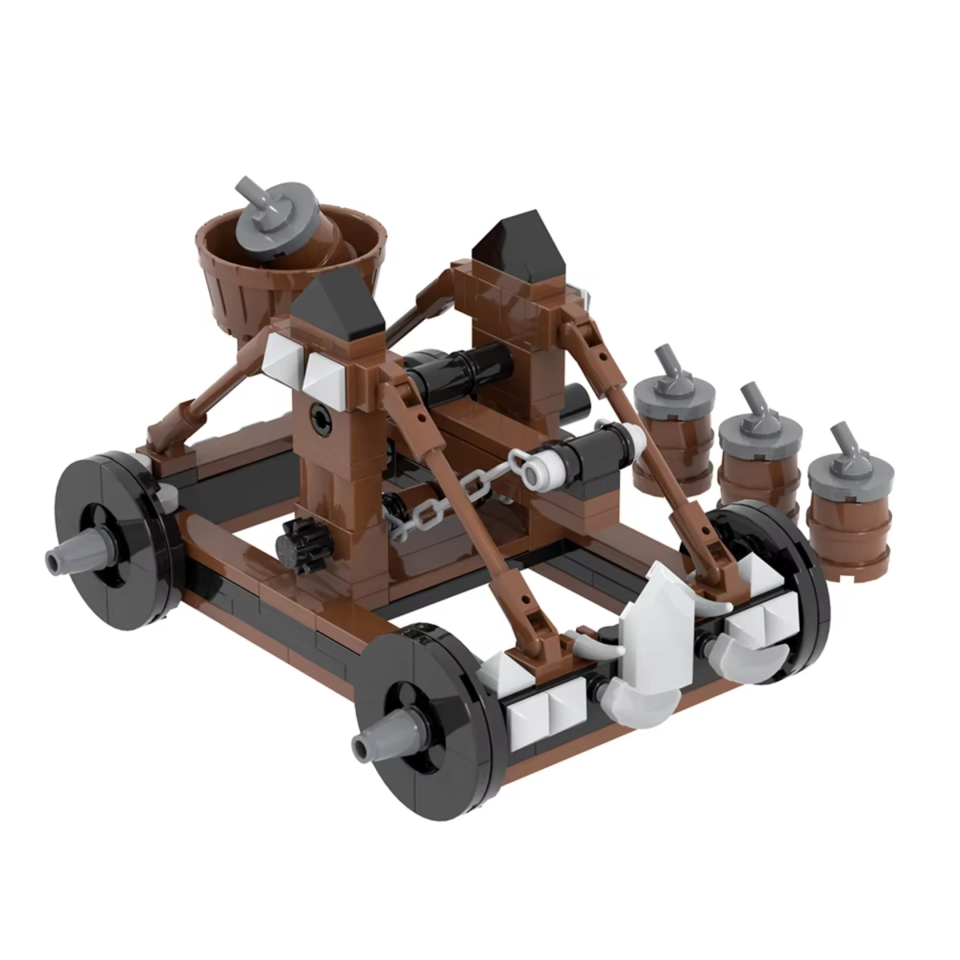 Medieval Powder Keg Catapult Building Block Set