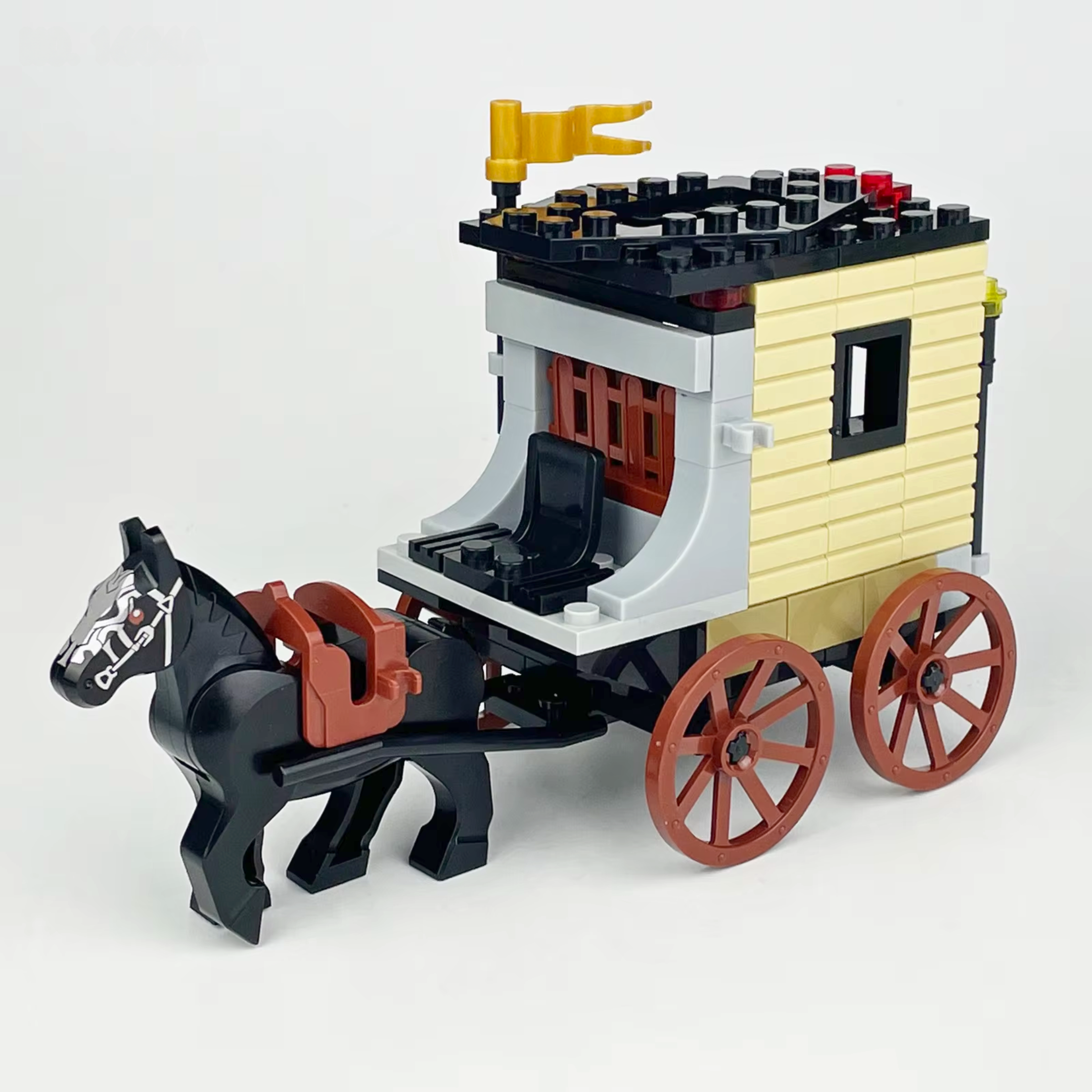 Medieval Horse-Drawn Carriage Building Blocks Set