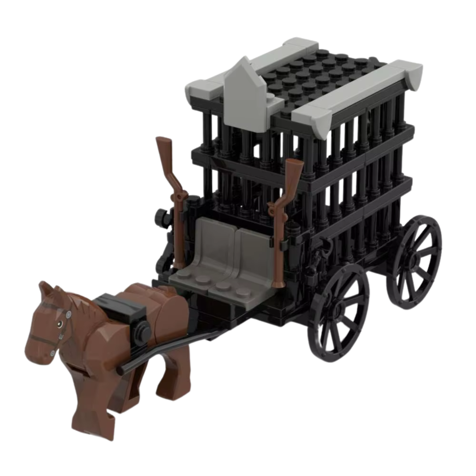 Medieval Prison Wagon Building Blocks Set