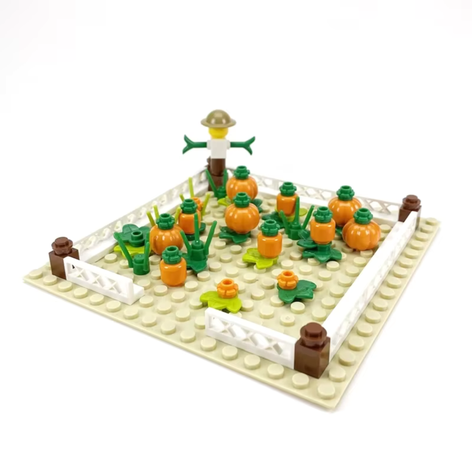 Pumpkin Patch and Scarecrow Garden Building Block Set