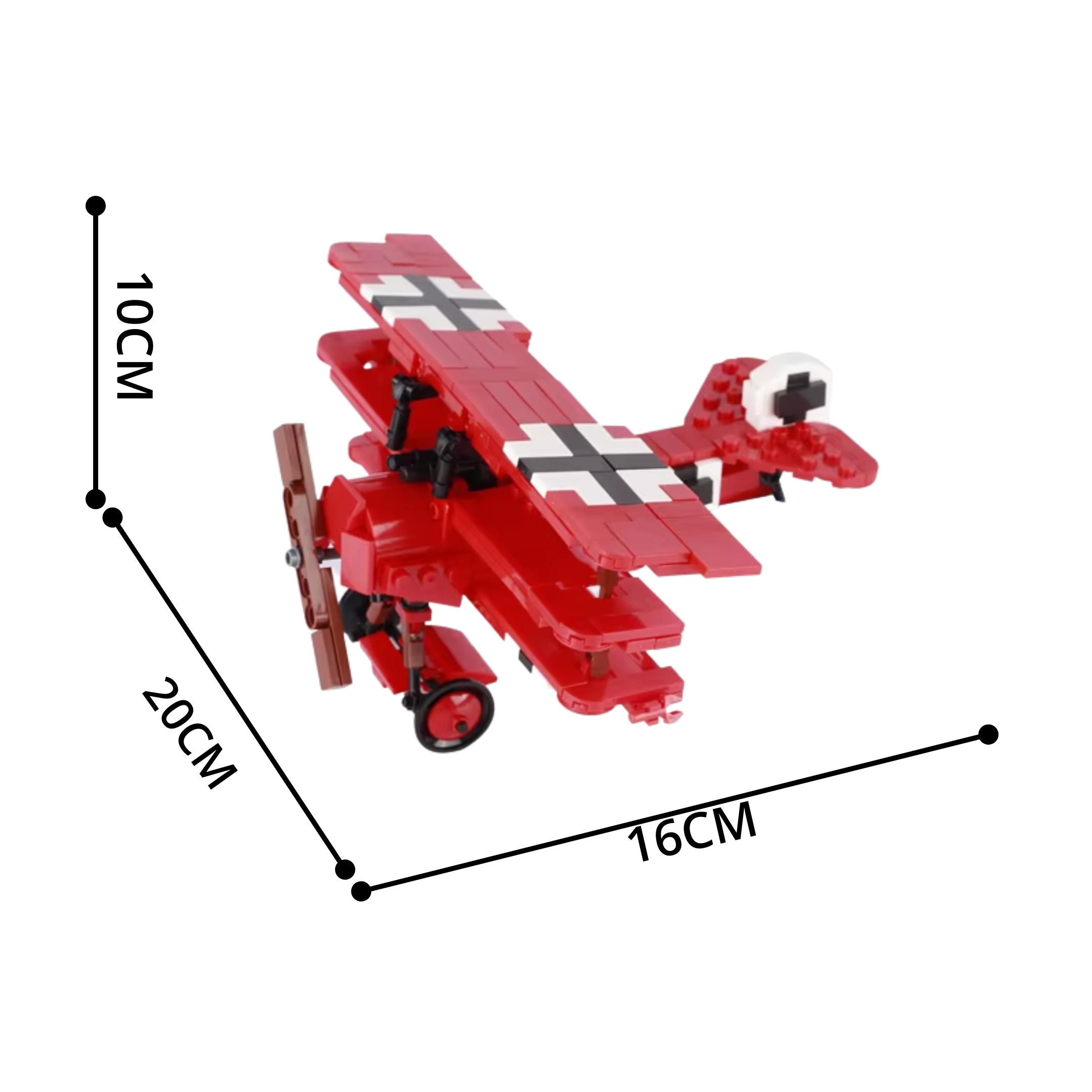 WWI Red Baron Fokker Dr.I German Triplane Building Blocks Set - Image 5