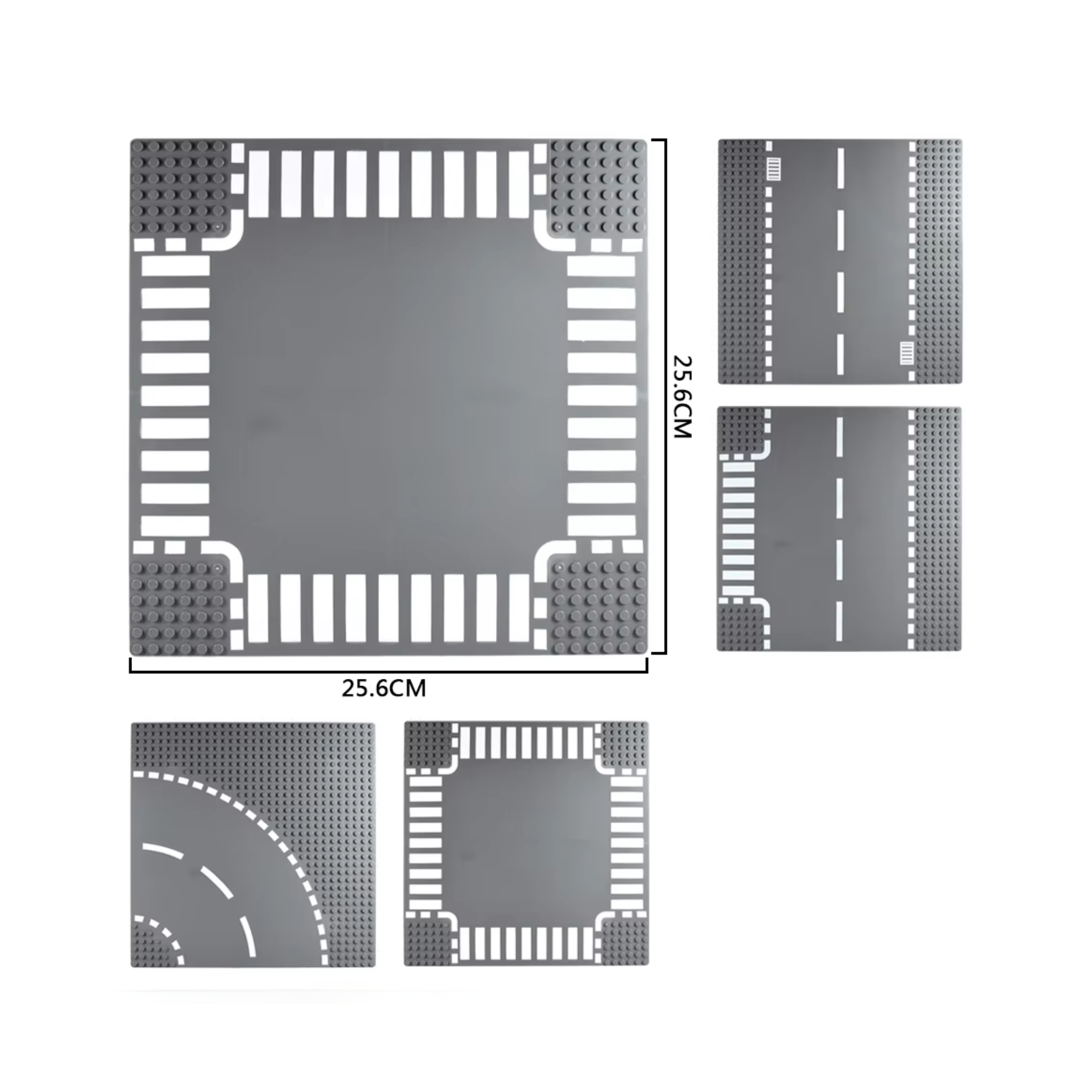 Modular Road Baseplates – Straight Road, Curve Road, T-Shaped Road, Cross Road - Image 7