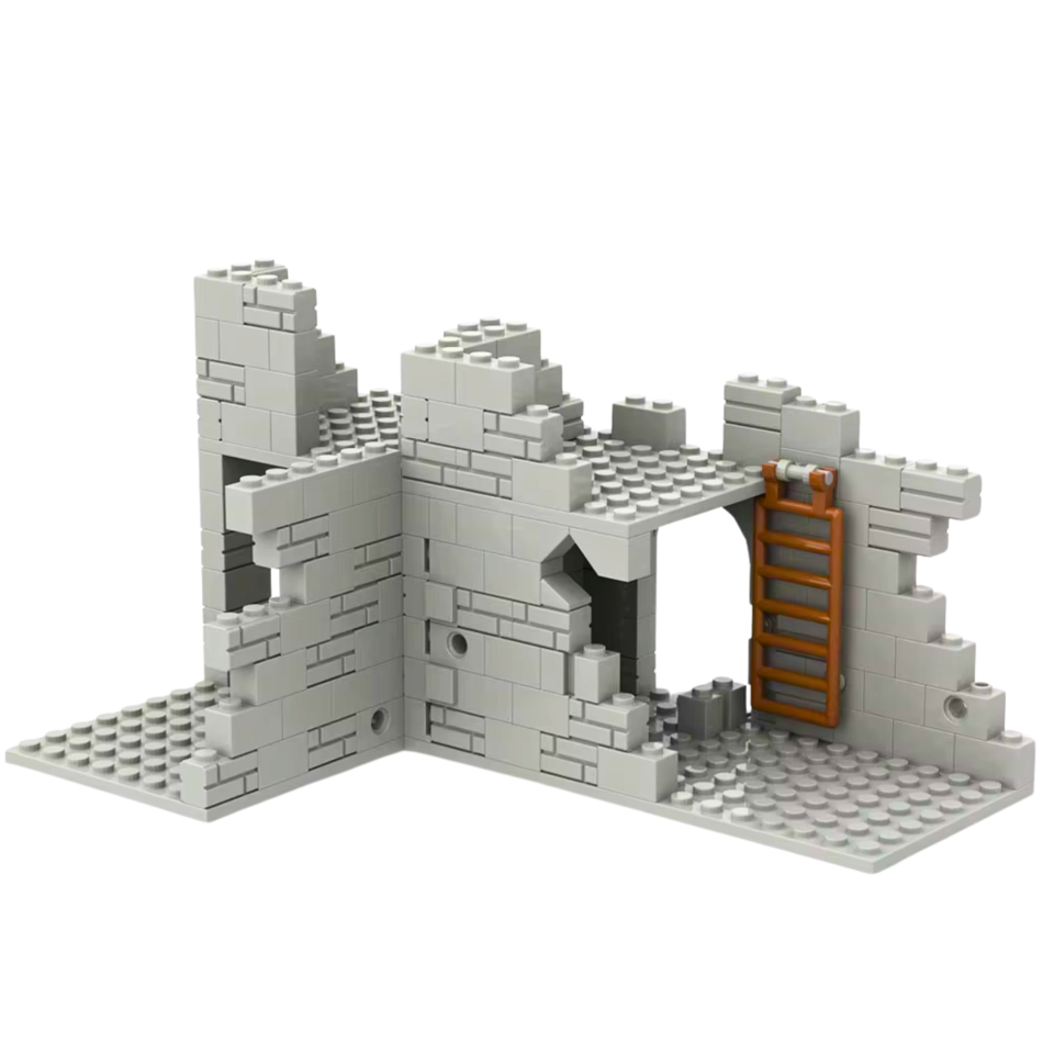 Battle-Damaged Ruins Building Blocks Set