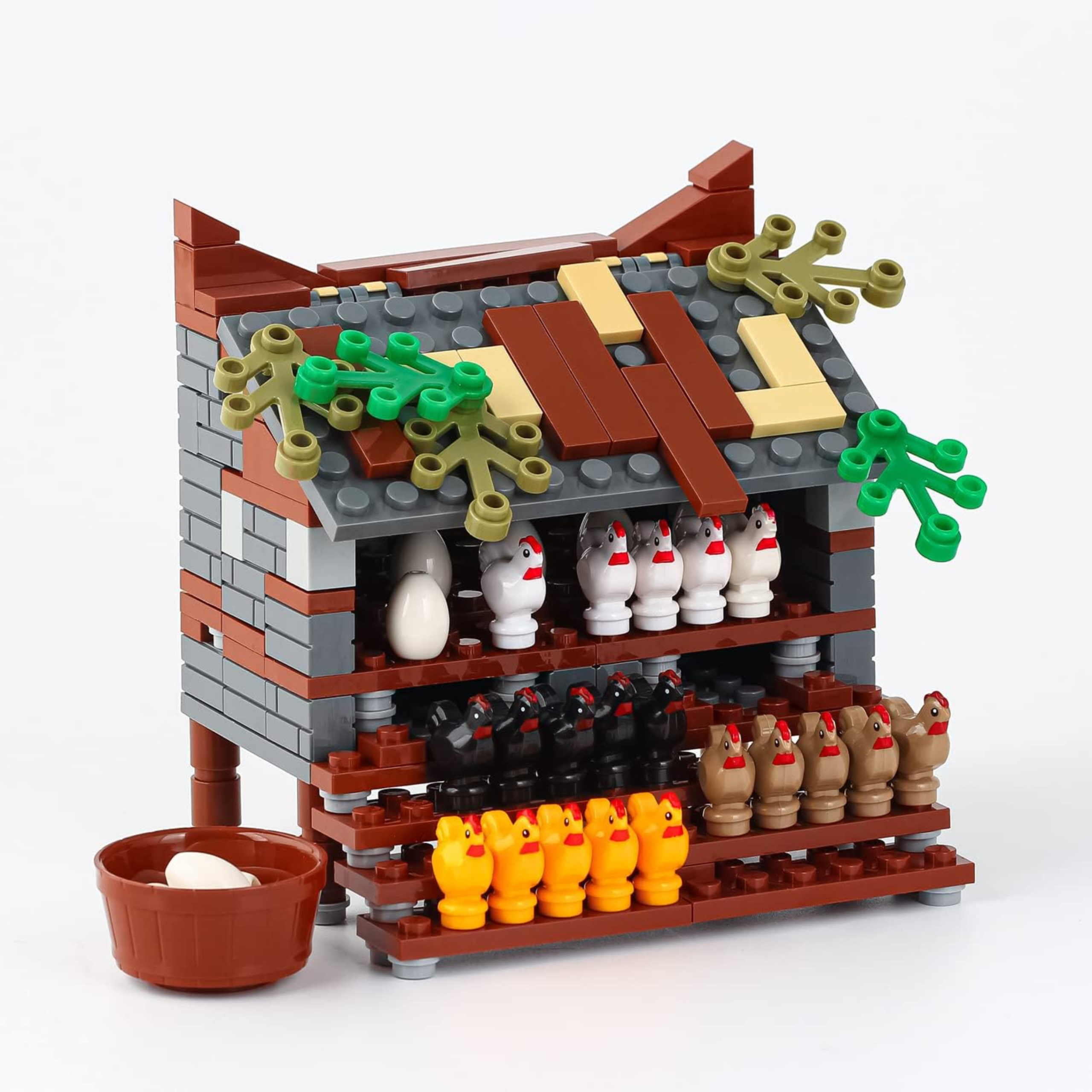 Chicken Coop with Roosting Shelves Building Blocks Set
