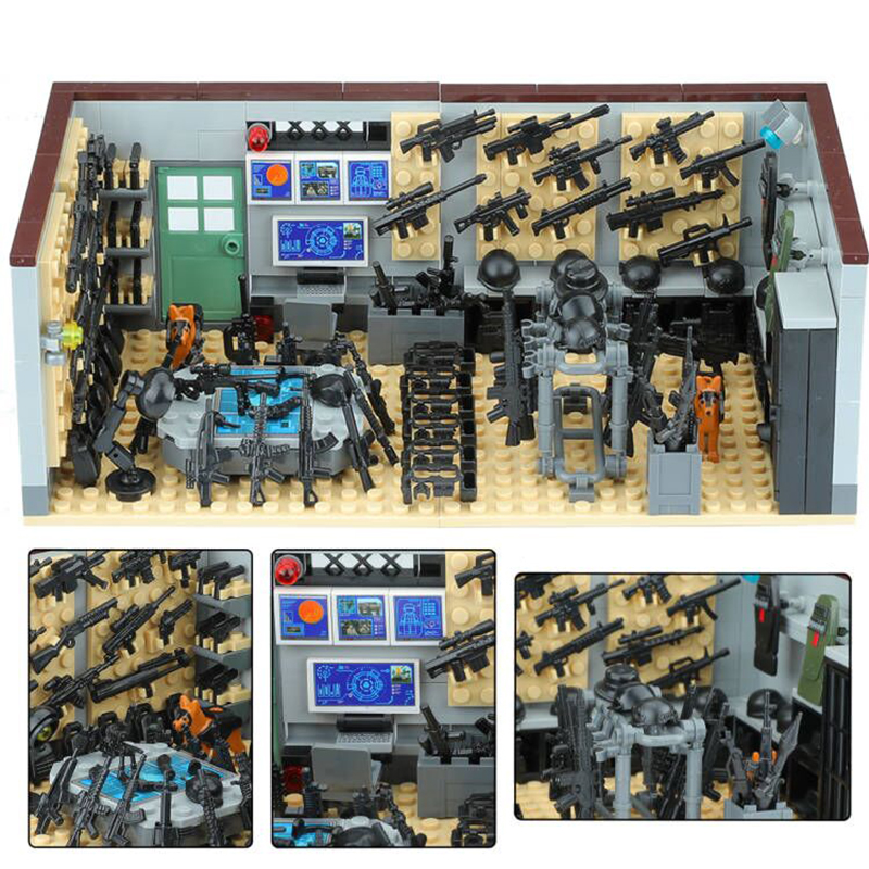 Military Weapons Armory Building Blocks Set