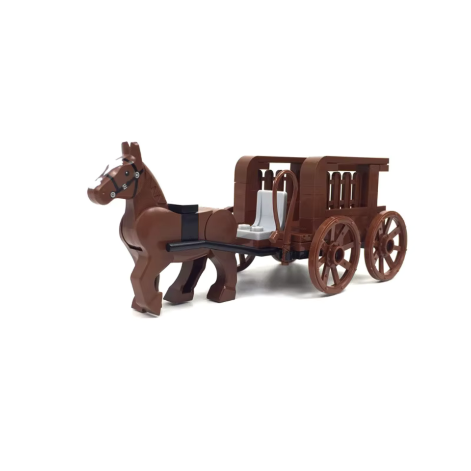 Medieval Seated Horse and Carriage Building Set