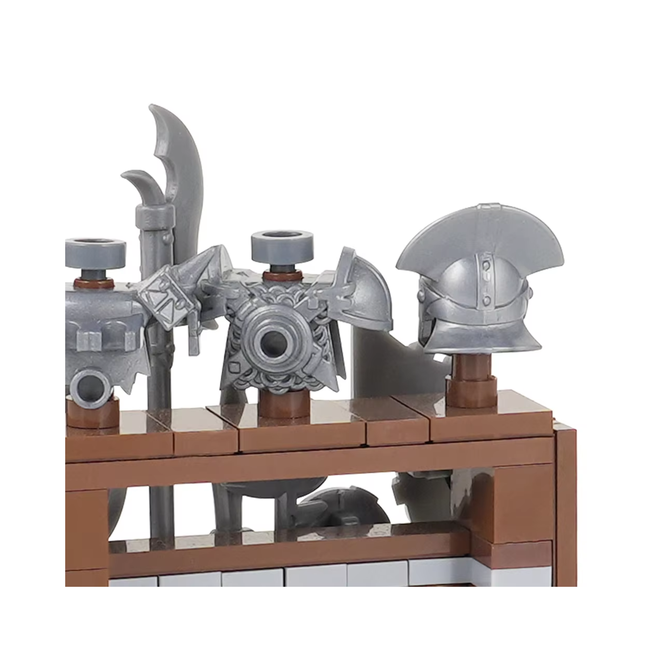 Gladiator Silver Weapons and Armor Display Rack Building Block Set - Image 4
