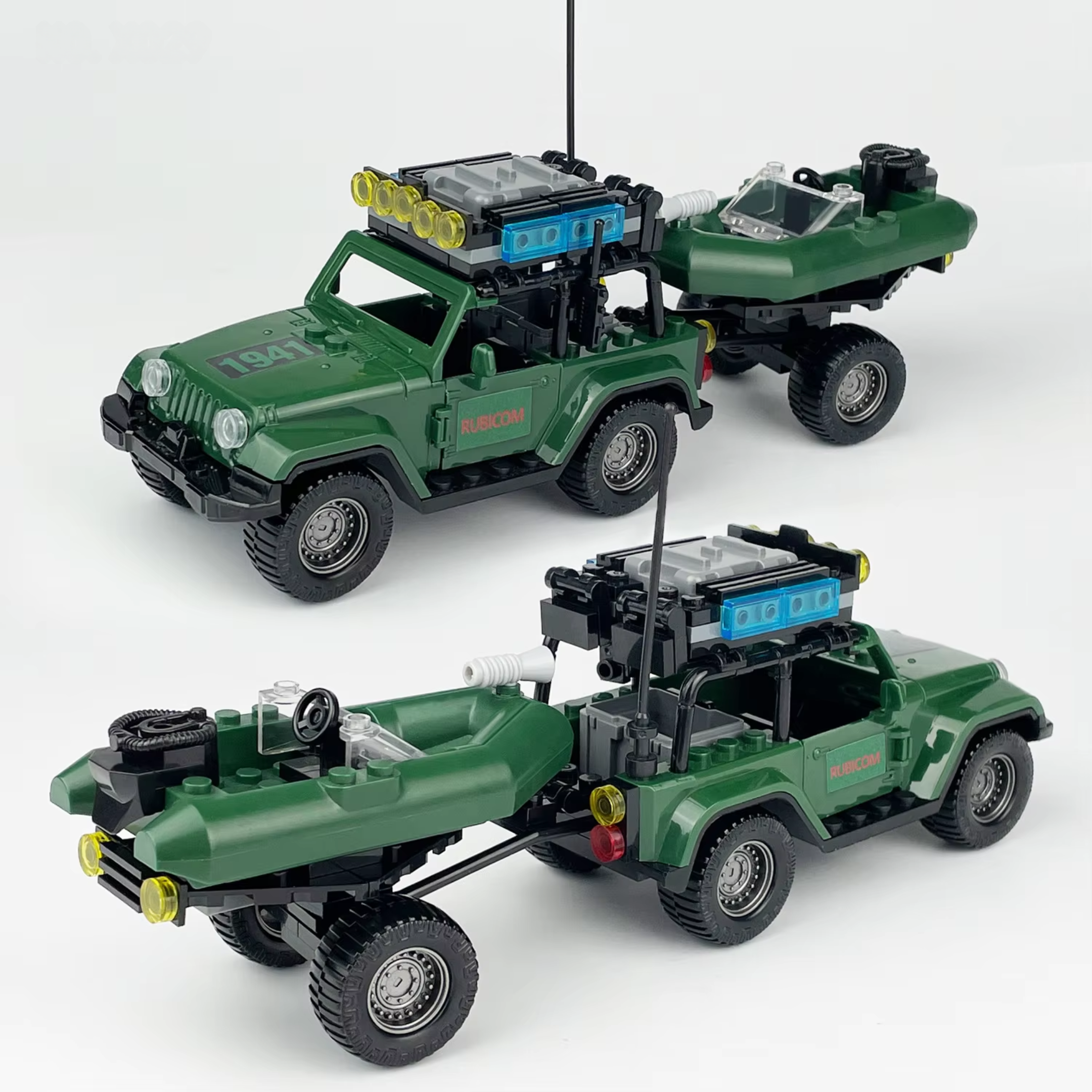 Special Forces Amphibious Jeep with Trailer Building Blocks Set - Image 2