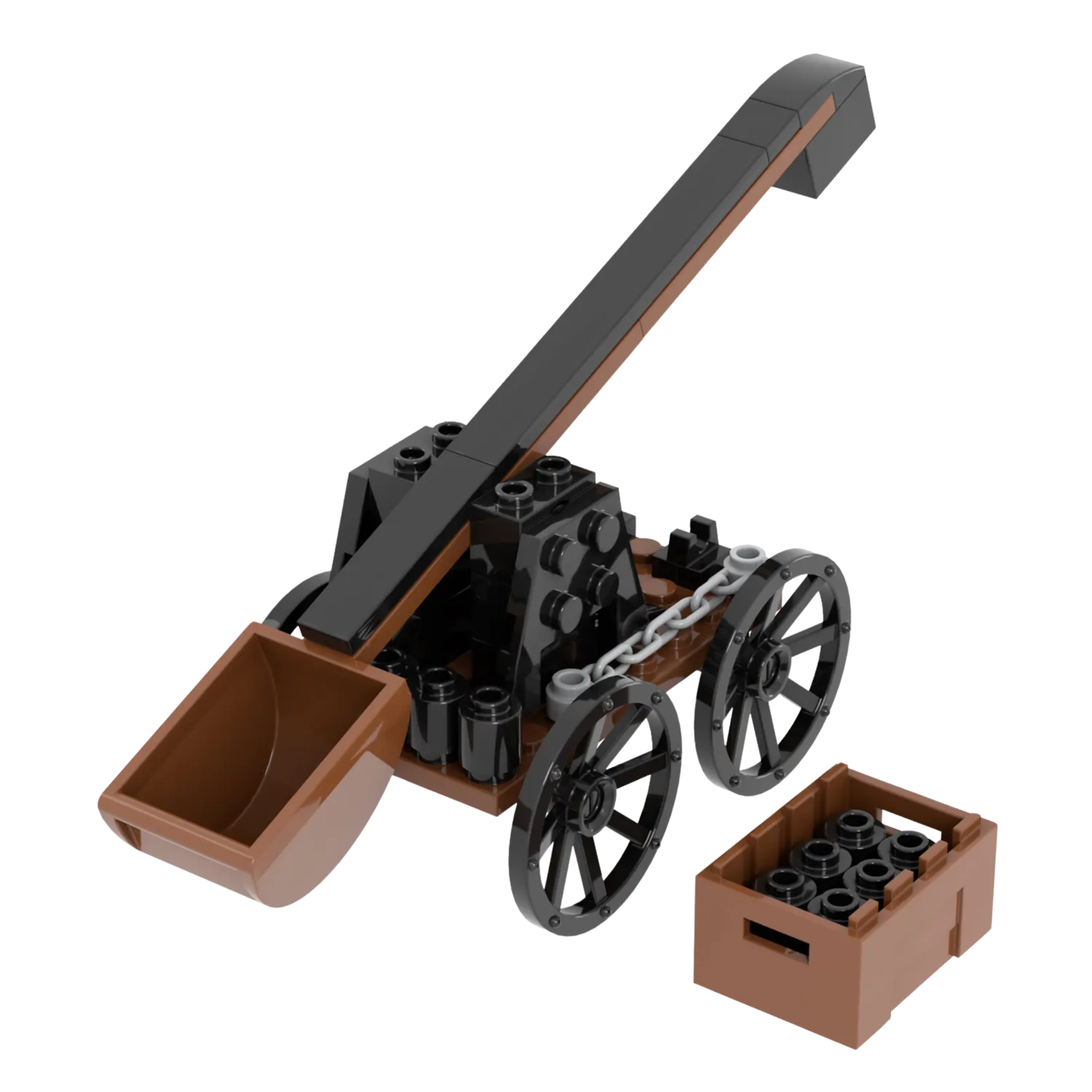 Wheeled Catapult Building Blocks Set