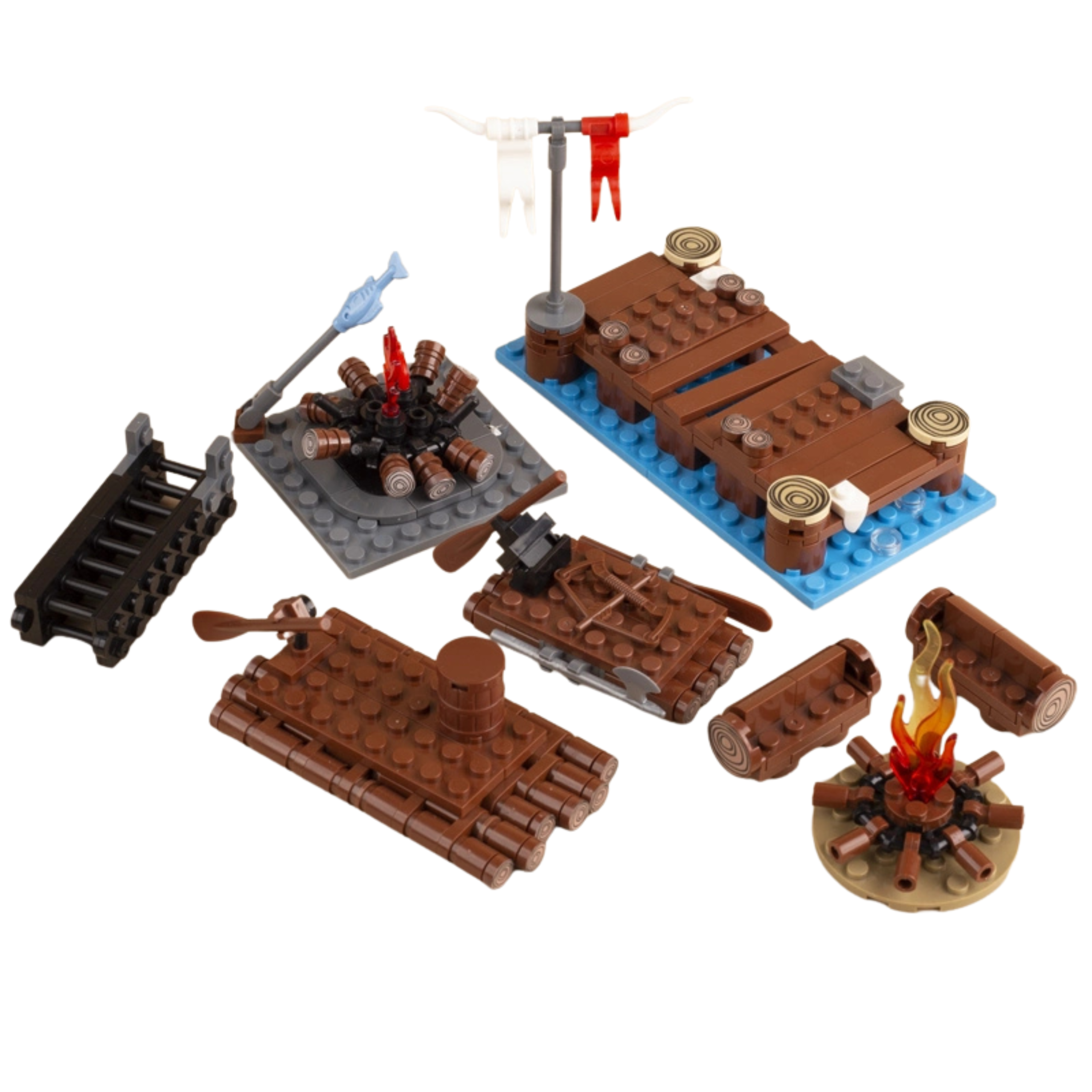 Medieval Wooden Raft Building Blocks Set - Image 3